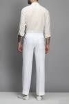 Shop_PARESH LAMBA SIGNATURES_White Crepe Striped Shirt _at_Aza_Fashions