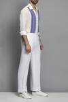 PARESH LAMBA SIGNATURES_White Crepe Striped Shirt _Online_at_Aza_Fashions