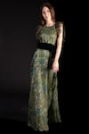 Buy_Not So Serious By Pallavi Mohan_Green Embroidered Gown_Online_at_Aza_Fashions