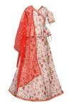 Buy_PWN_Beige Linen Satin Printed Lehenga Set  _at_Aza_Fashions