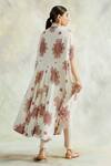 Shop_Palak & Mehak_White Kurta Mulmul, Pant Cotton Modal Floral Motifs Mandarin Print And Set _at_Aza_Fashions