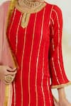 Palak & Mehak Red Rayon Crepe Gota Work Kurta Set With Dupatta at Aza Fashions Palak & Mehak_Red Rayon Crepe Gota Work Kurta Set With Dupatta_at_Aza_Fashions