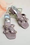 Buy_PHENOMINAAL_Gray Embroidered Block Heels _at_Aza_Fashions