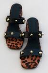 Buy_PHENOMINAAL_Black Embellishments Leopard Studded Block Heels _at_Aza_Fashions