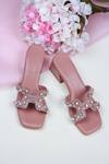 Buy_PHENOMINAAL_Pink Embroidered Block Heels _at_Aza_Fashions