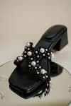 PHENOMINAAL_Black Embroidered Block Heels _Online_at_Aza_Fashions