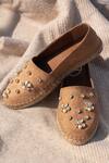 Buy_Phenominaal_Beige Biscotti Embellished Espadrilles_at_Aza_Fashions