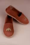 Buy_PHENOMINAAL_Brown Hand Embroidered Espadrilles _at_Aza_Fashions