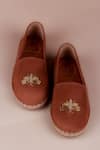 PHENOMINAAL_Brown Hand Embroidered Espadrilles _at_Aza_Fashions
