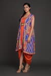 Buy_Preeti S Kapoor_Orange U Neck Draped Dress With Jacket _at_Aza_Fashions