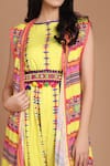 Shop_Preeti S Kapoor_Yellow Round Cowl Draped Jumpsuit With Jacket _Online_at_Aza_Fashions