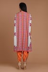 Shop_Preeti S Kapoor_Orange Crepe Square Neck Embroidered Cape And Dhoti Pant Set_at_Aza_Fashions
