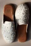 Shop_PHENOMINAAL_Beige Embroidered Lace Espadrille Mules _at_Aza_Fashions