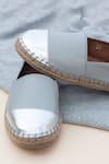 Shop_PHENOMINAAL_Gray Solid Chrome Vegan Leather Espadrilles _at_Aza_Fashions