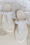 Buy_PHENOMINAAL_Off White Embroidered Flat Sandals _at_Aza_Fashions