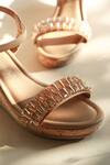 Buy_PHENOMINAAL_Beige Embellishments Cork Wedge Heels _Online_at_Aza_Fashions