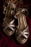 Phenominaal_Gold Sepia Metallic Wedge Heels_Online_at_Aza_Fashions