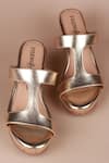 Shop_PHENOMINAAL_Gold Solid Cut-out Strap Wedge Heels _at_Aza_Fashions