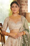 Shop Matsya Beige Silk Resham, Aari, Kasab The Royal Pichwai Embroidered Bridal Lehenga Set Online at Aza Fashions Shop_Matsya_Beige Silk Resham, Aari, Kasab The Royal Pichwai Embroidered Bridal Lehenga Set _Online_at_Aza_Fashions