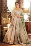 Buy Matsya Beige Silk Resham, Aari, Kasab The Royal Pichwai Embroidered Bridal Lehenga Set Buy_Matsya_Beige Silk Resham, Aari, Kasab The Royal Pichwai Embroidered Bridal Lehenga Set