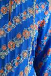 Shop_Pita Nila_Blue Cotton Satin, Organza Round Printed Kurta Set _Online_at_Aza_Fashions