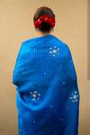 Shop_Pita Nila_Blue Cotton , Organza, Soft Embroidered Saree With Blouse _at_Aza_Fashions
