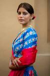 Shop_Pita Nila_Multi Color Raw , Cotton Satin, Bangalore V Printed Lehenga Set _at_Aza_Fashions