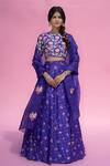 Buy Pita Nila Purple Raw , Satin Organza Round Printed Lehenga Set at Aza Fashions Buy_Pita Nila_Purple Raw , Satin Organza Round Printed Lehenga Set _at_Aza_Fashions