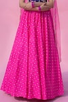 Pita Nila Pink Raw , Organza, Bangalore V Neck Gathered Lehenga Set Online at Aza Fashions Pita Nila_Pink Raw , Organza, Bangalore V Neck Gathered Lehenga Set _Online_at_Aza_Fashions