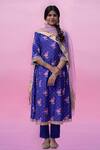 Buy Pita Nila Purple Organza, Bangalore Round Printed Kurta Set at Aza Fashions Buy_Pita Nila_Purple Organza, Bangalore Round Printed Kurta Set _at_Aza_Fashions