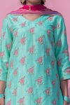 Buy Pita Nila Green Raw , Chanderi, Organza V Neck Printed Kurta Set Online at Aza Fashions Buy_Pita Nila_Green Raw , Chanderi, Organza V Neck Printed Kurta Set _Online_at_Aza_Fashions