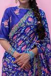 Buy_Pita Nila_Purple Raw , Satin Organza Round Printed Saree With Blouse _Online_at_Aza_Fashions