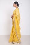 Buy_Project And Stories_Yellow Organza Embroidered Butti Zardozi Saree_Online_at_Aza_Fashions