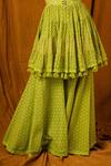 Buy_Surily G_Green Cotton Cutwork Tiered Sharara _Online_at_Aza_Fashions