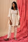 Shop_Surily G_Ivory Cotton Cutwork Pant  _at_Aza_Fashions