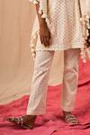 Surily G_Ivory Cotton Cutwork Pant  _Online_at_Aza_Fashions