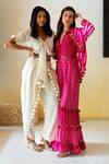 Buy_Surily G_Ivory Cotton Cutwork V Neck Tie-up Crop Top _Online_at_Aza_Fashions