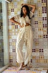 Buy_Surily G_Ivory Cotton Cutwork Dhoti Pant  _at_Aza_Fashions