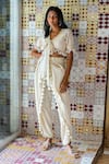 Shop_Surily G_Ivory Cotton Cutwork Dhoti Pant  _at_Aza_Fashions