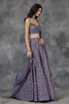 Pooja Peshoria_Purple Net, Silk Taffeta Embellished Bridal Lehenga Set_Online_at_Aza_Fashions