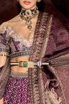 Tarun Tahiliani_Purple Floral Print And Embroidered Lehenga Set_at_Aza_Fashions