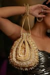 Buy_Lovetobag_Gold Beads, Tassels, Embroidery Amara Handcrafted Embellished Potli _at_Aza_Fashions