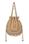 Shop_Lovetobag_Gold Beads, Tassels, Embroidery Amara Handcrafted Embellished Potli _at_Aza_Fashions