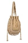 Lovetobag_Gold Beads, Tassels, Embroidery Amara Handcrafted Embellished Potli _Online_at_Aza_Fashions