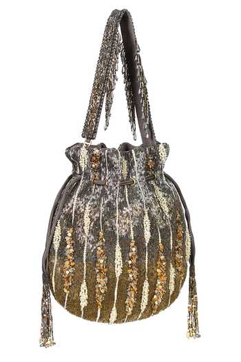 Shop_Lovetobag_Gold Beads, Crystals, Pearls Nora Embellished Potli _at_Aza_Fashions