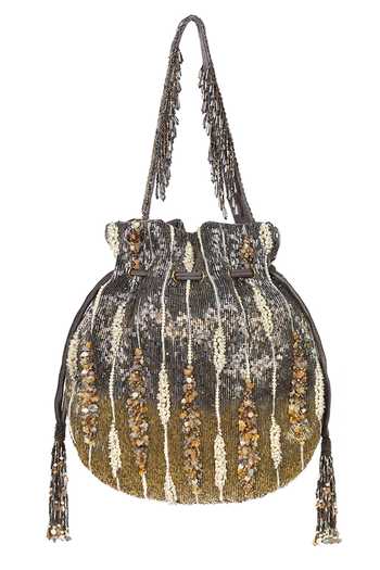 Lovetobag_Gold Beads, Crystals, Pearls Nora Embellished Potli _Online_at_Aza_Fashions