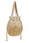 Lovetobag_Gold Embellished Nora Crystal Potli _Online_at_Aza_Fashions