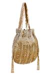 Shop_Lovetobag_Gold Embellished Nora Stone Potli _at_Aza_Fashions