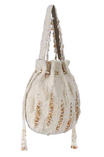 Shop_Lovetobag_Ivory Beads, Crystals, Pearls Nora Embellished Potli Bag _at_Aza_Fashions