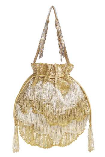 Lovetobag_Gold Embellished Panache Potli Bag _Online_at_Aza_Fashions